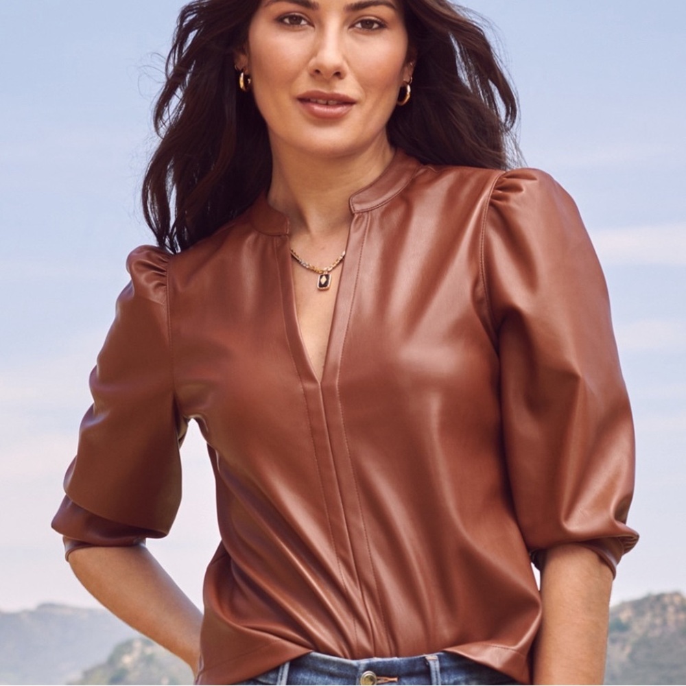 Faux leather Ryann  top from Evereve